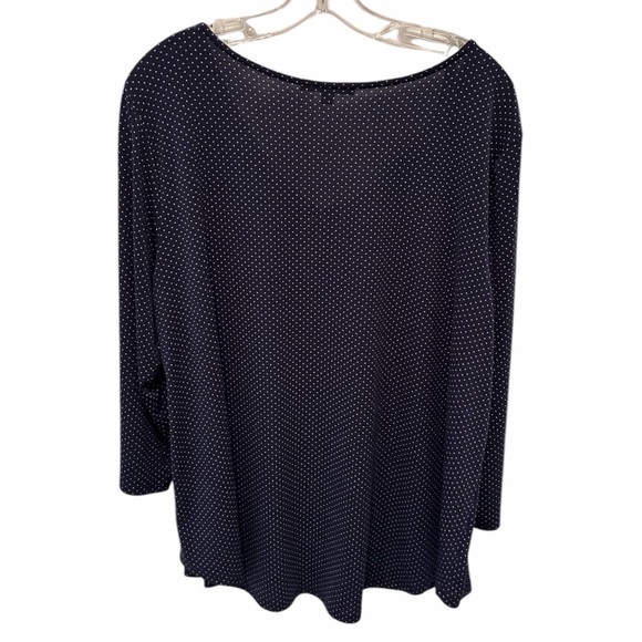 Green Envelope Navy and White Dotted Long Sleeve Top - Picture 2 of 3